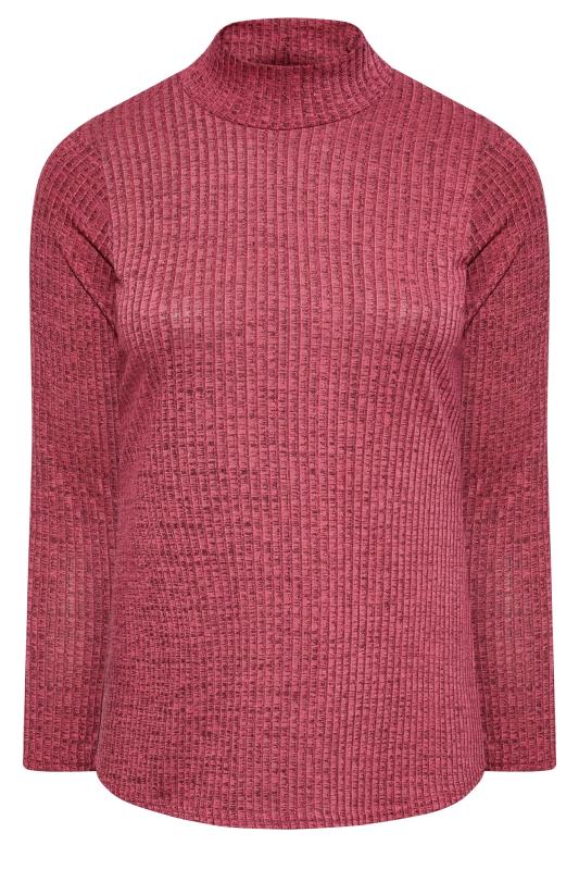 LIMITED COLLECTION Plus Size Curve Pink Ribbed Turtle Neck Top 6