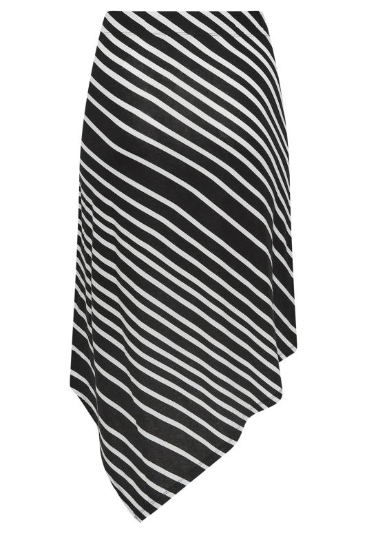 YOURS Curve Plus Size Black Stripe Asymmetric Skirt | Yours Clothing 5