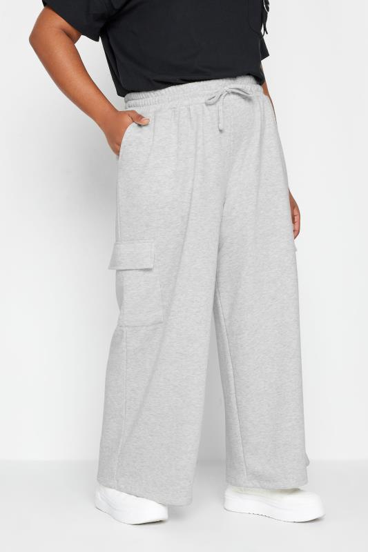 LIMITED COLLECTION Plus Size Grey Wide Leg Cargo Joggers | Yours Clothing 3