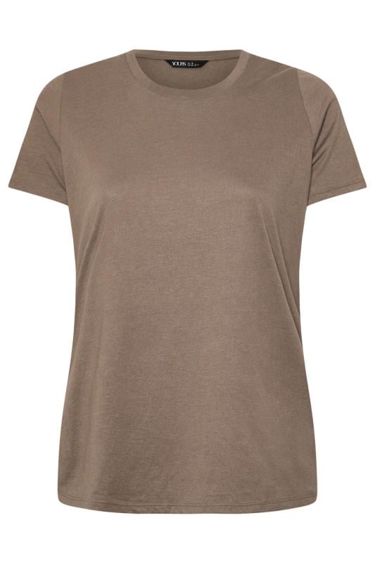 YOURS Plus Size Mocha Brown Essential T-Shirt | Yours Clothing 5