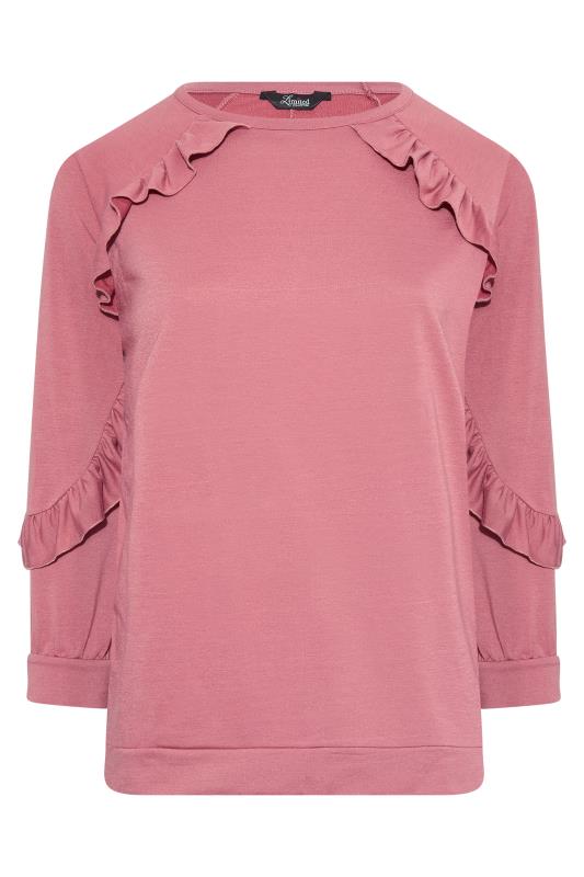 LIMITED COLLECTION Curve Pink Frill Sleeve Top 7