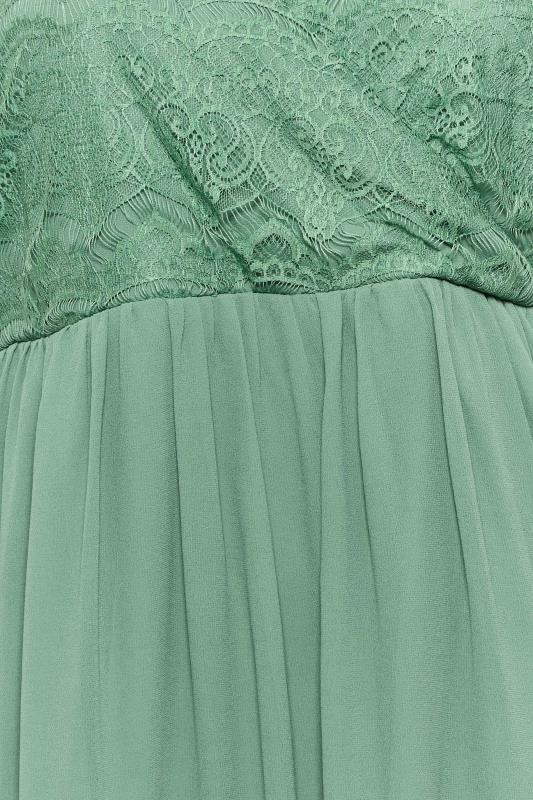 YOURS LONDON Plus Size Green Lace Detail Wrap Maxi Dress | Yours Clothing 5