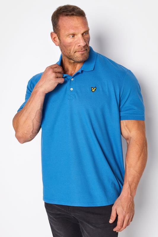Plus Size  LYLE & SCOTT Big & Tall Blue Logo Polo Shirt