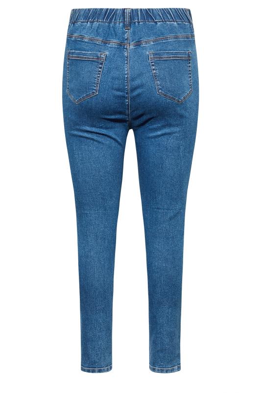 Plus Size Blue Ripped GRACE Jeggings | Yours Clothing 6