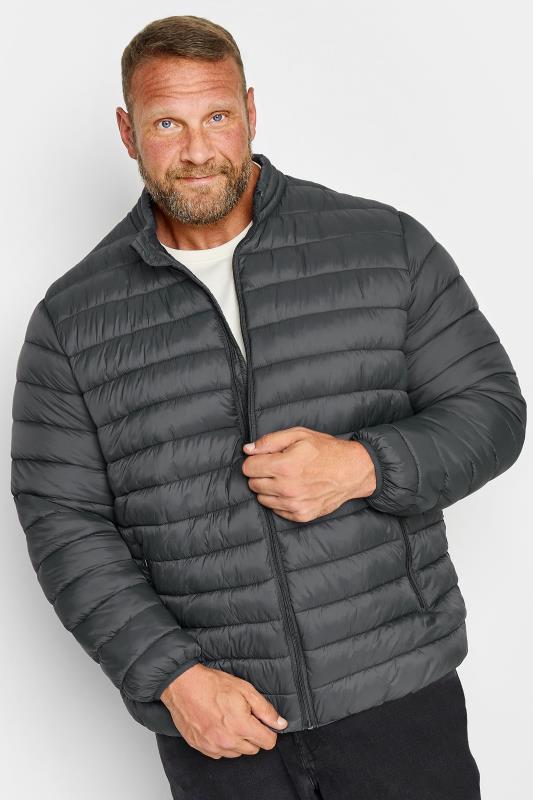 Men's  BadRhino Big & Tall Charcoal Grey Water Resistant Puffer Jacket