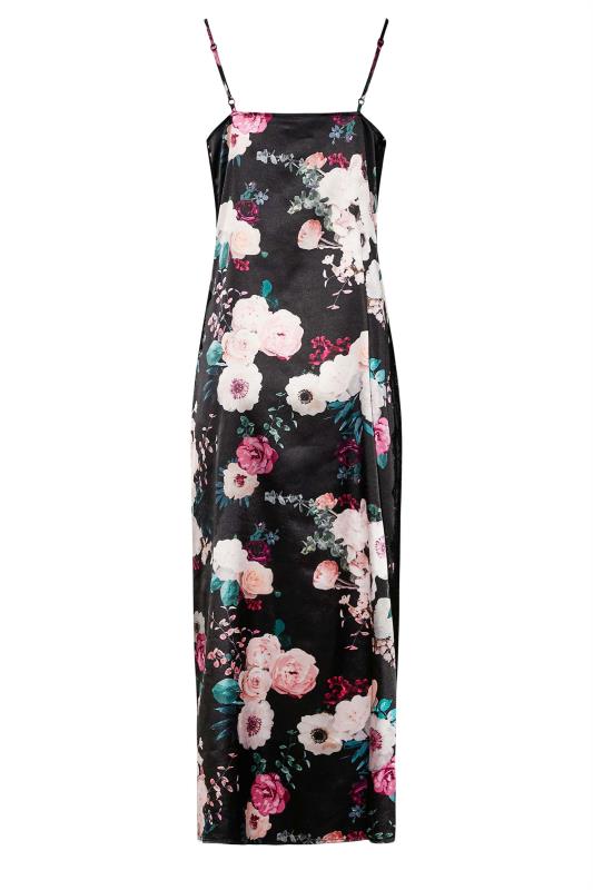 LTS Tall Women's Black Floral Satin Chemise | Long Tall Sally 7