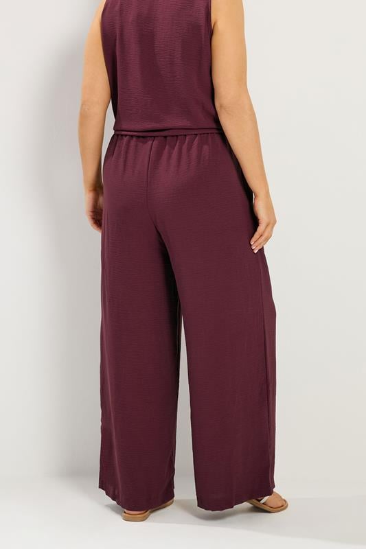 YOURS Plus Size Purple Washed Twill Trousers | Yours Clothing 2