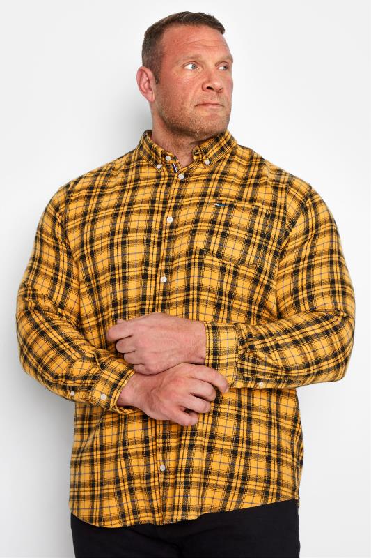 Großen Größen  BadRhino Yellow & Black Brushed Check Shirt