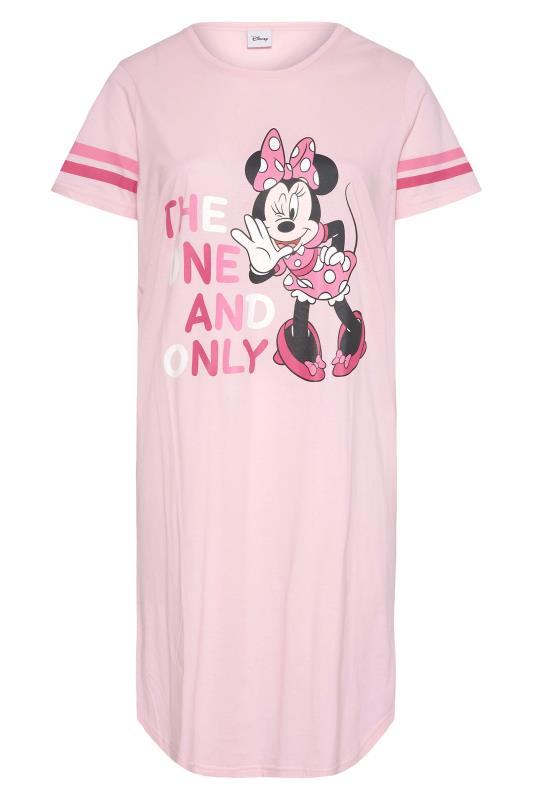 DISNEY Plus Size Pink Varsity Minnie Mouse Nightdress | Yours Clothing 5