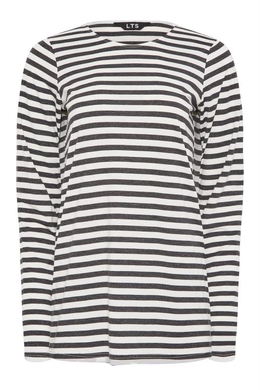 LTS Tall Grey & White Stripe Long Sleeve T-Shirt_F.jpg