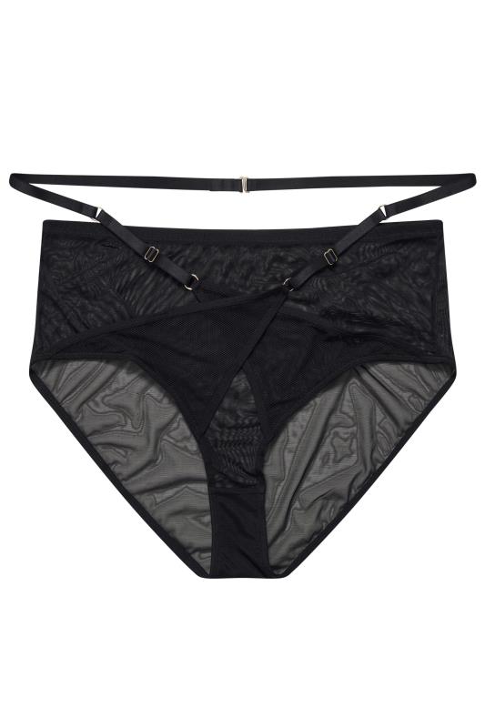 PLAYFUL PROMISES Eddie Black Crossover High Waisted Briefs | Yours Clothing 6