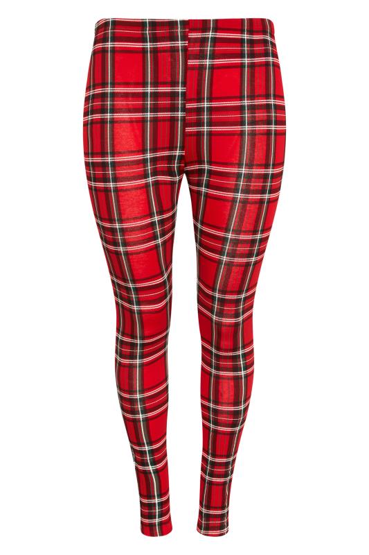 Plus Size LIMITED COLLECTION Red Tartan Check Leggings | Yours Clothing 3