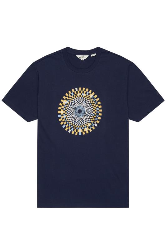 BEN SHERMAN Navy Blue Target Print T-Shirt | BadRhino 2