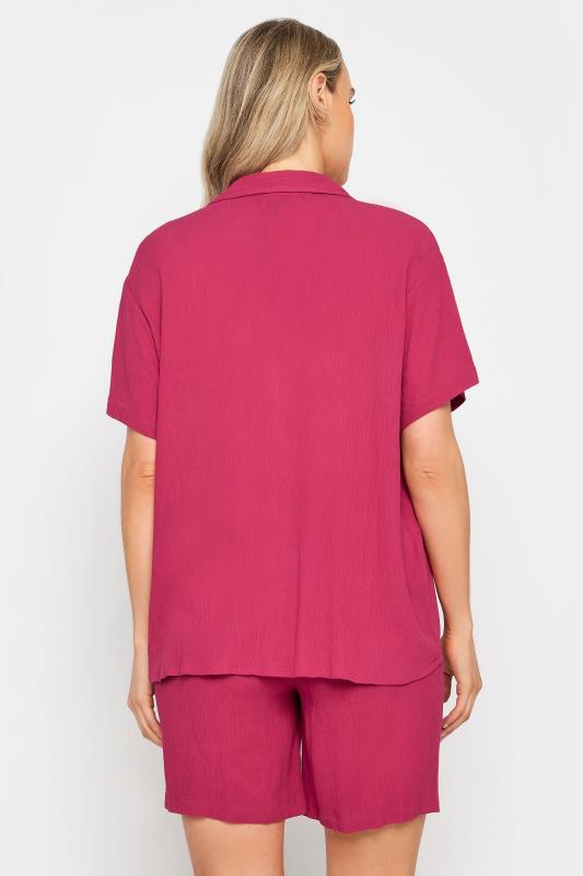 LTS Tall Womens Pink Textured Shirt | Long Tall Sallly 4