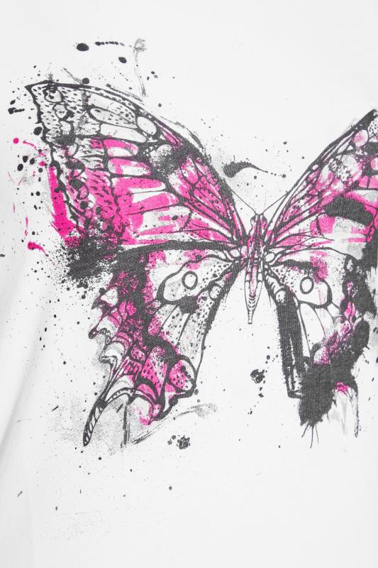 LTS Tall White Butterfly Graphic T-Shirt 4
