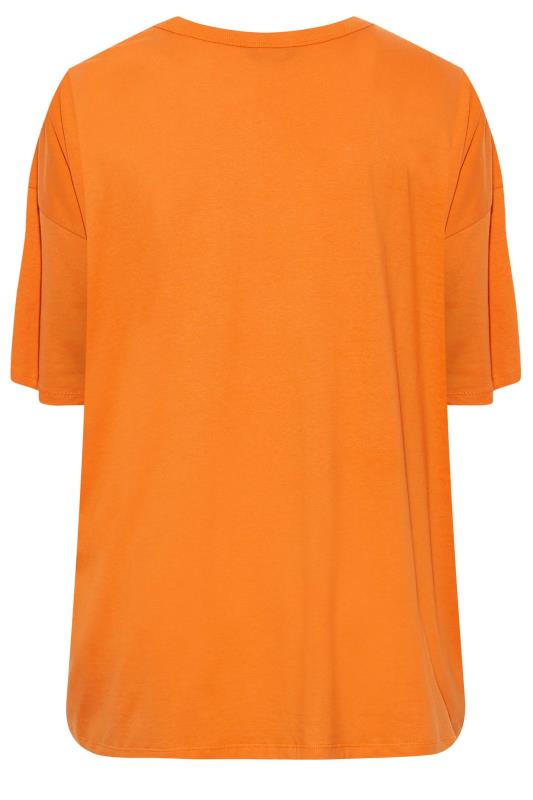 Plus Size Orange Oversized Boxy T-Shirt | Yours Clothing 6