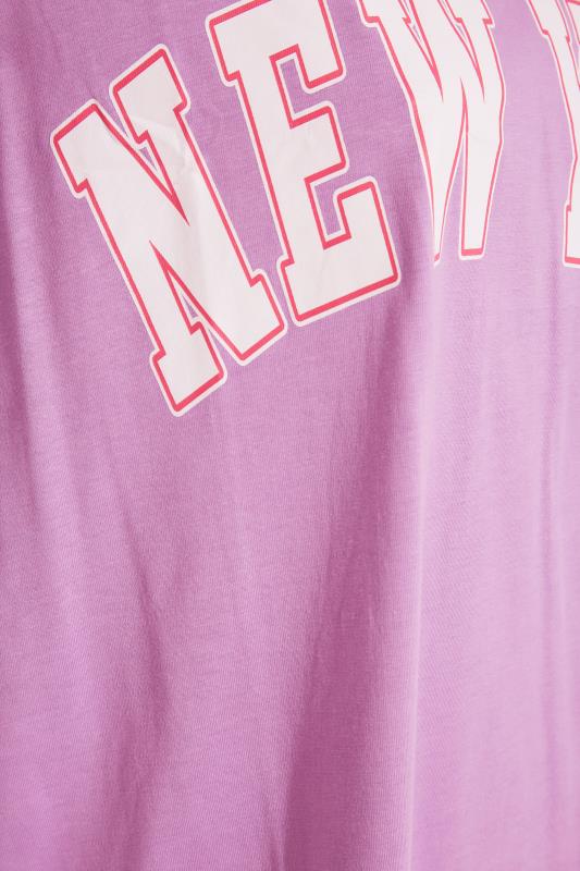 Curve Purple 'New York' Slogan Oversized T-Shirt_S.jpg