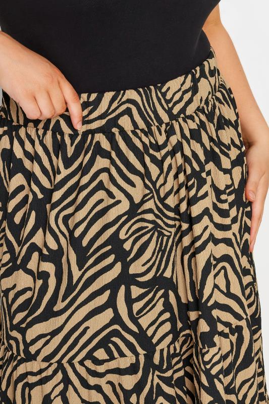 YOURS Plus Size Beige Brown Abstract Print Maxi Skirt | Yours Clothing 4
