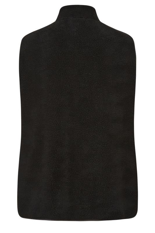 YOURS Plus Size Black Teddy Fleece Pocket Gilet | Yours Clothing 8