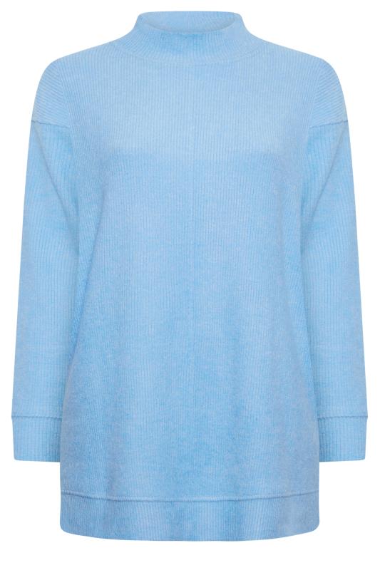 YOURS Plus Size Blue Soft Touch Longline Jumper | Yours Clothing 6