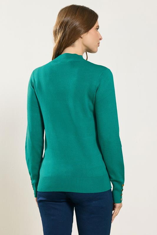 M&Co Green Button Turtle Neck Jumper | M&Co 2