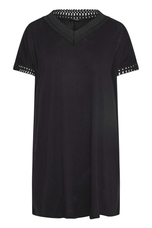 Plus Size Black Contrast Trim Tunic Dress | Yours Clothing 6