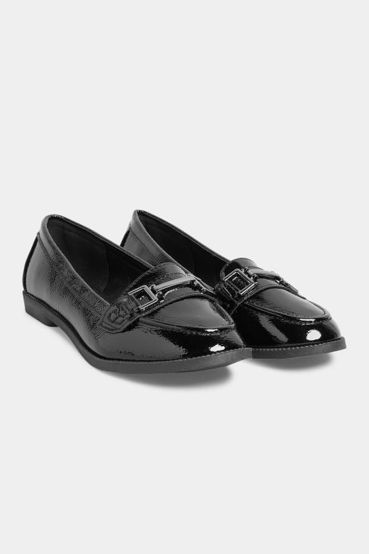 Black Patent Detail Loafers In Standard D Fit | PixieGirl 2