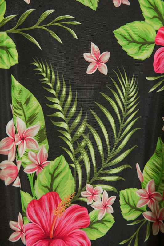 Plus Size Black Tropical Print Vest Top | Yours Clothing  4