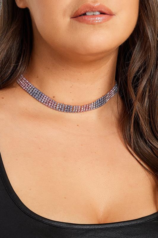 Gold Ombre Diamante Choker Necklace  | Yours Clothing 1