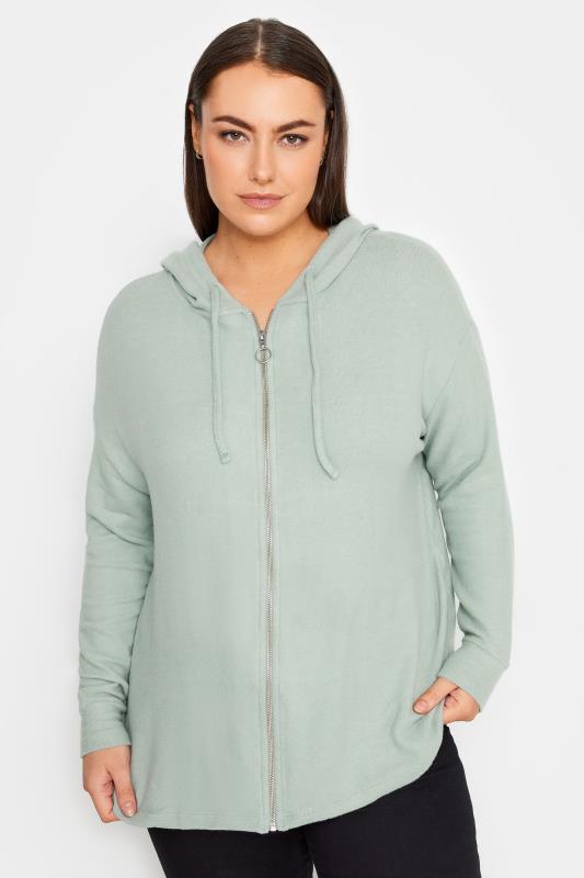 Plus Size  Evans Green Zip Up Soft Touch Hoodie