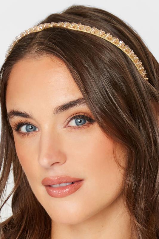 Plus Size  Yours Beige Brown Beaded Thin Headband