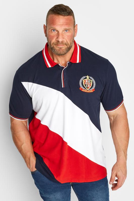 Men's  BadRhino Big & Tall Red & White Stripe Polo Shirt