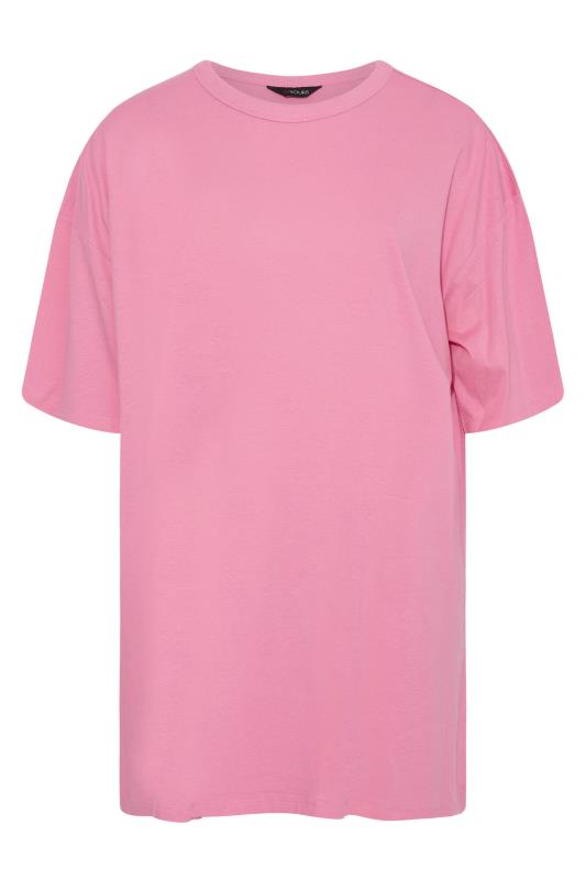 Curve Bright Pink Oversized T-Shirt_F.jpg