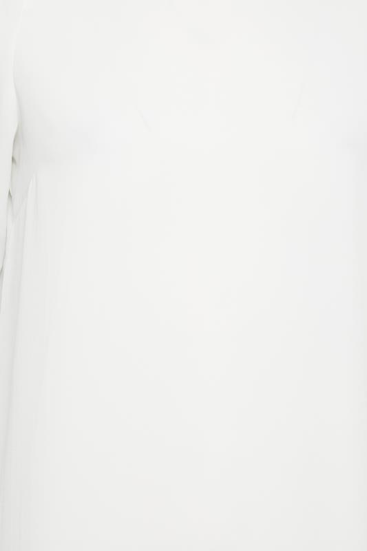 YOURS Plus Size White Tab Sleeve Blouse | Yours Clothing 5