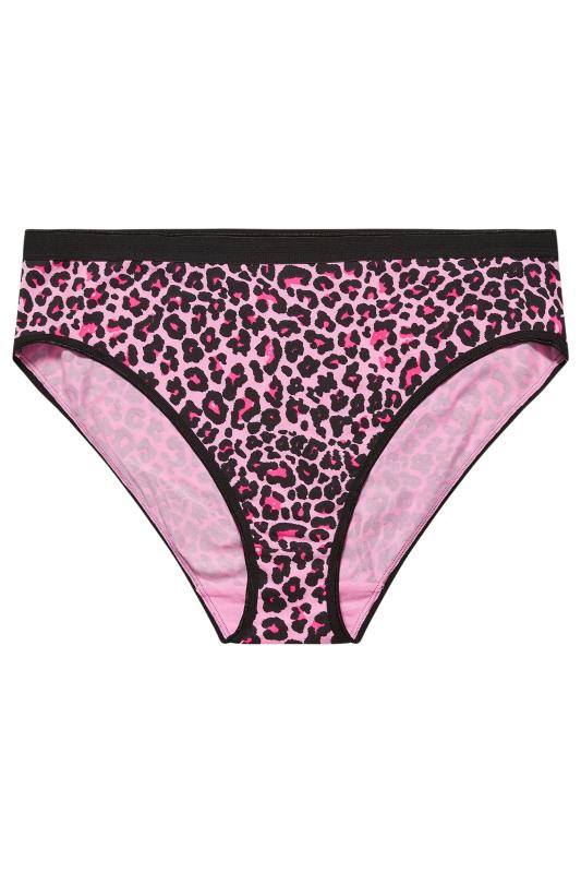 YOURS 5 PACK Plus Size Pink Leopard Print High Leg Knickers | Yours Clothing 6