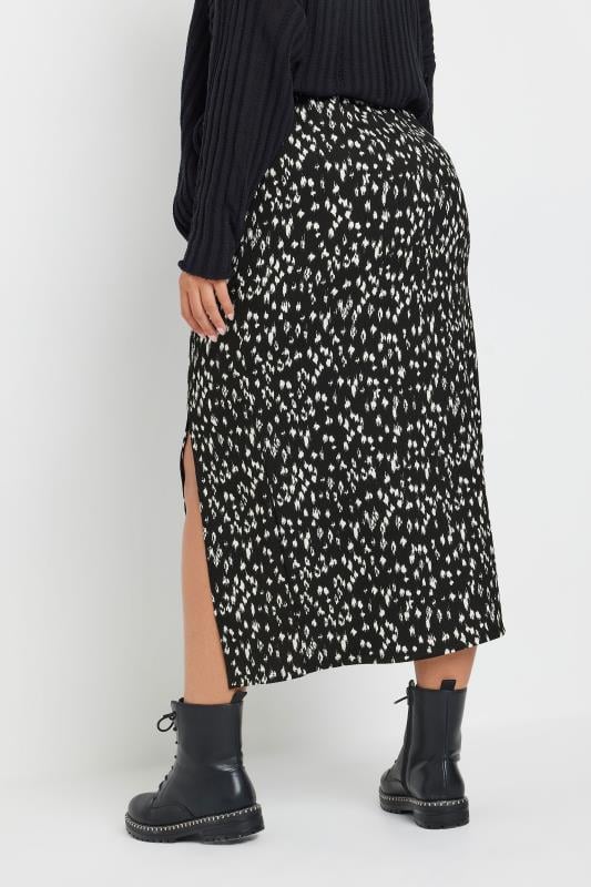 YOURS Plus Size Black Abstract Print Textured Midaxi Skirt Yours Clothing