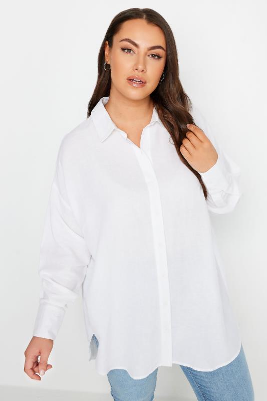  Grande Taille YOURS Curve White Linen Shirt