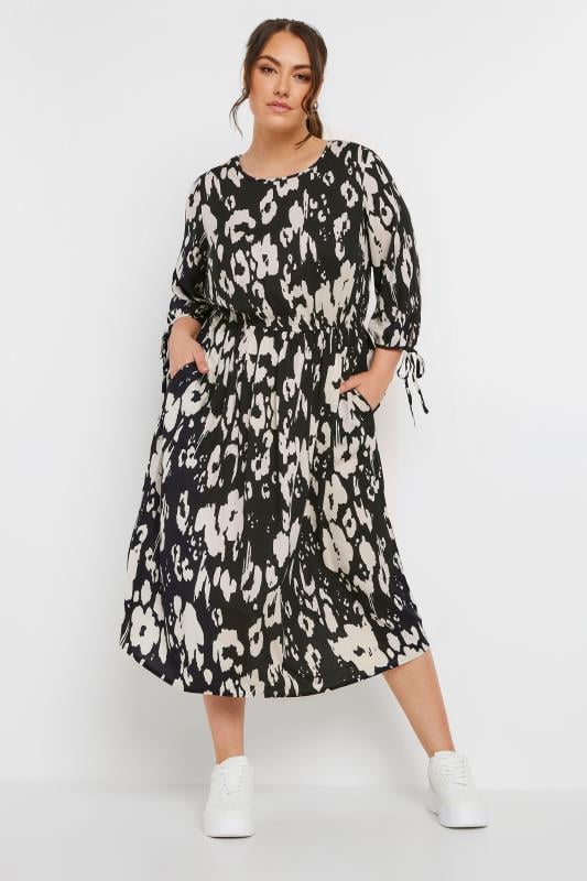  Tallas Grandes LIMITED COLLECTION Curve Black & White Leopard Print Midaxi Dress