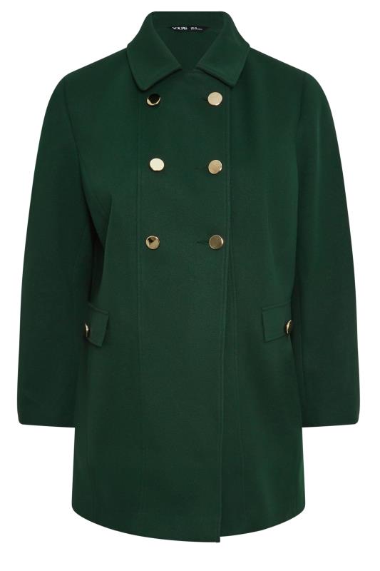 YOURS Plus Size Forest Green Collared Formal Coat | Yours Clothing 6