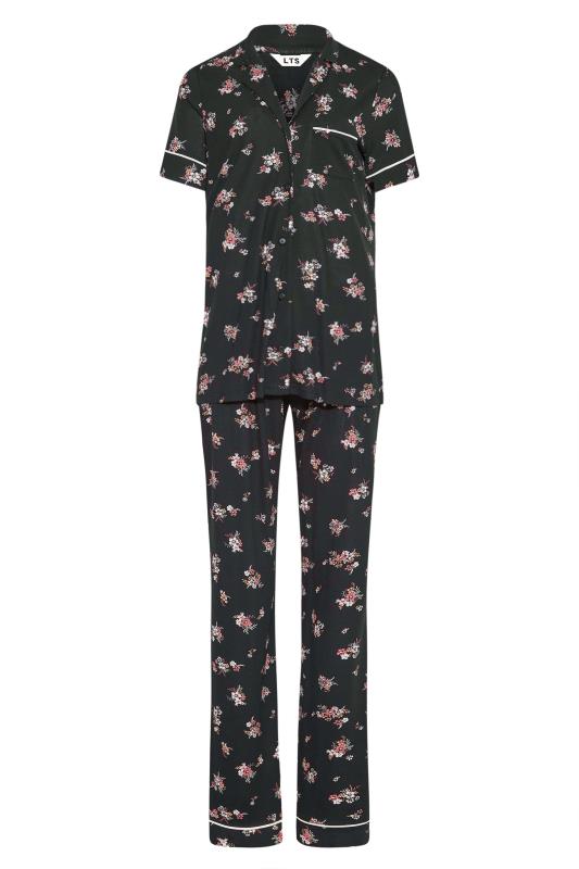 Tall Women's LTS Black Floral Print Pyjama Set | Long Tall Sally 5