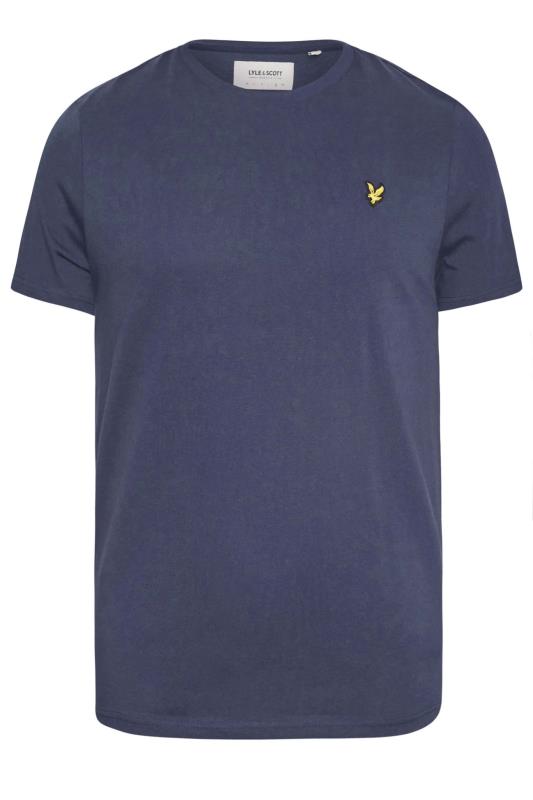 LYLE & SCOTT Navy Blue Crew Neck Logo T-Shirt | BadRhino 3