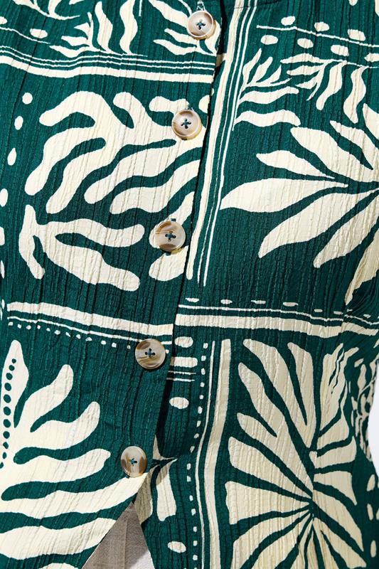 LIMITED COLLECTION Plus Size Green Palm Leaf Waistcoat | Yours Clothing 5