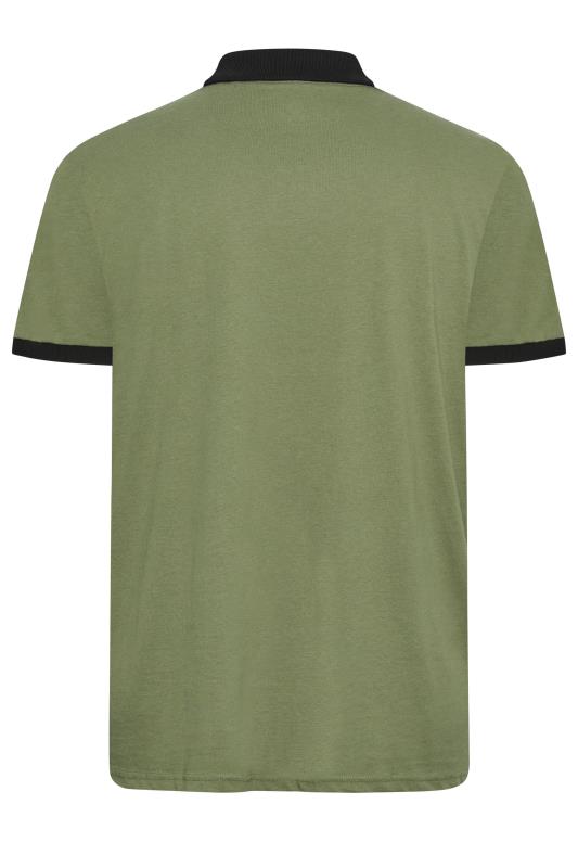 LAMBRETTA Big & Tall Khaki Green Polo Shirt | BadRhino 4