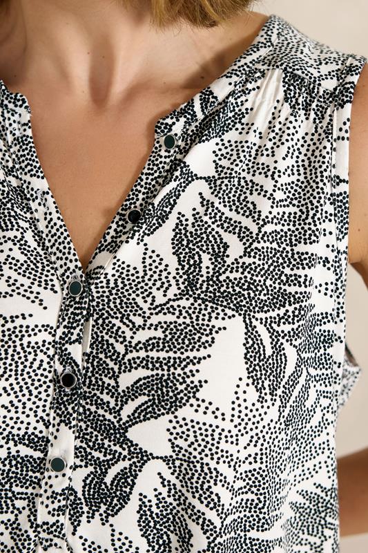 EVANS Plus Size Ivory White Palm Print Vest Top| Evans 2