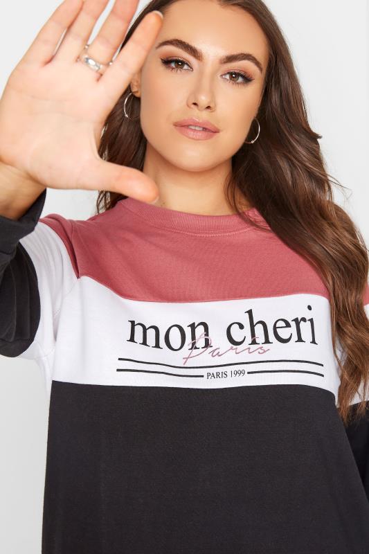 Black 'Mon Cheri' Colour Block Sweatshirt_D.jpg