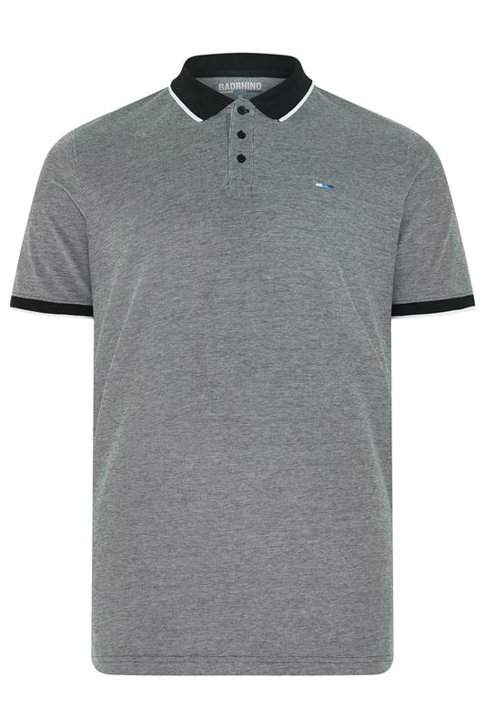 BadRhino Big & Tall Grey & Black Tipped Polo Shirt | BadRhino 5