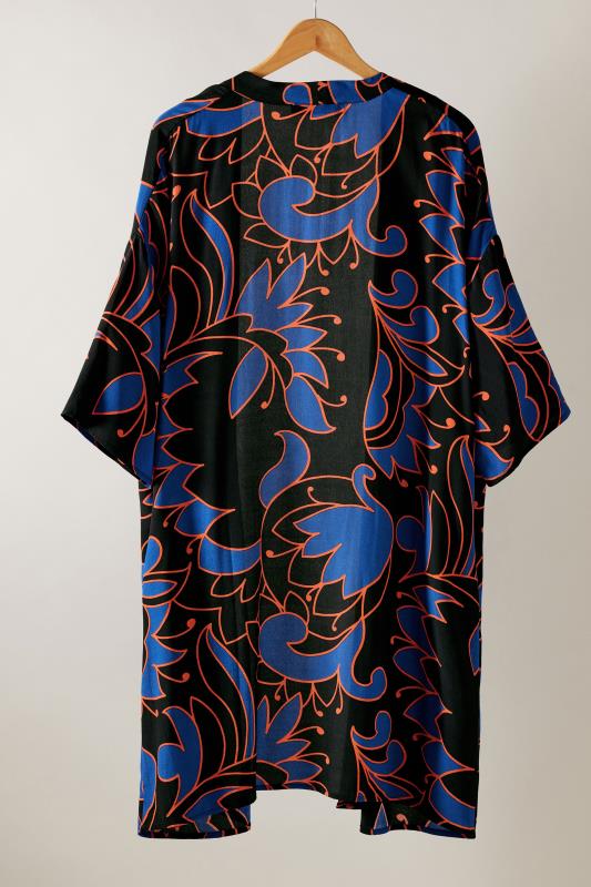 EVANS Plus Size Black Abstract Print Kimono | Evans 6