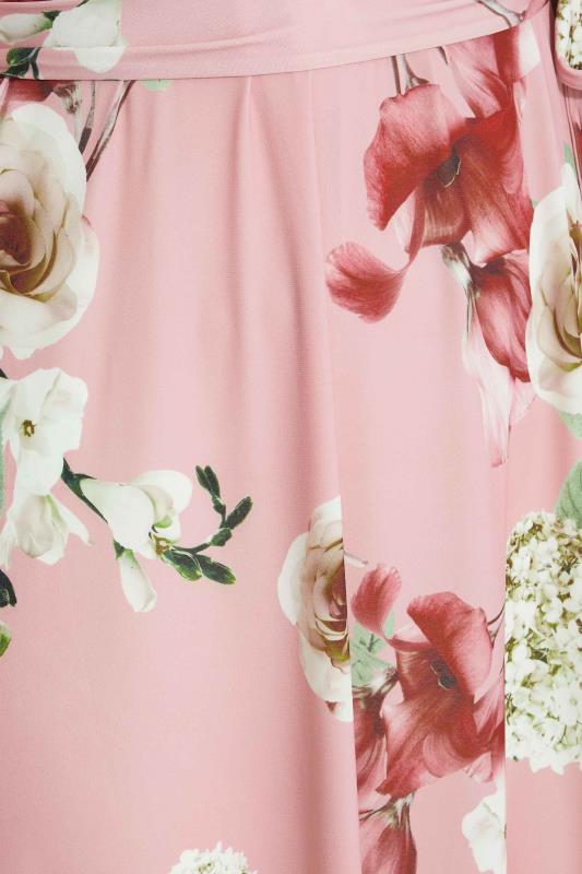 YOURS LONDON Curve Pink Floral Halter Neck Dress 5