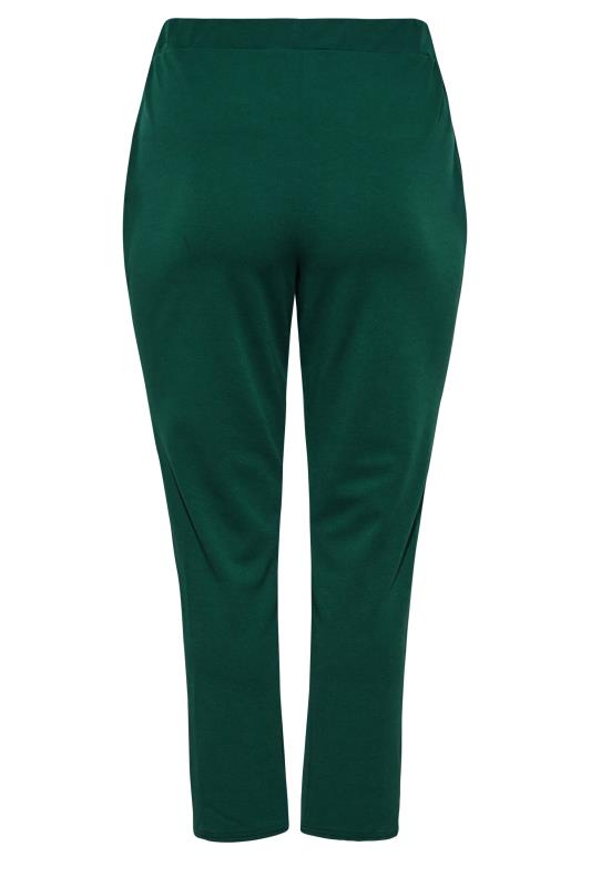 LIMITED COLLECTION Plus Size Forest Green Split Hem Stretch Tapered Trousers | Yours Clothing  6