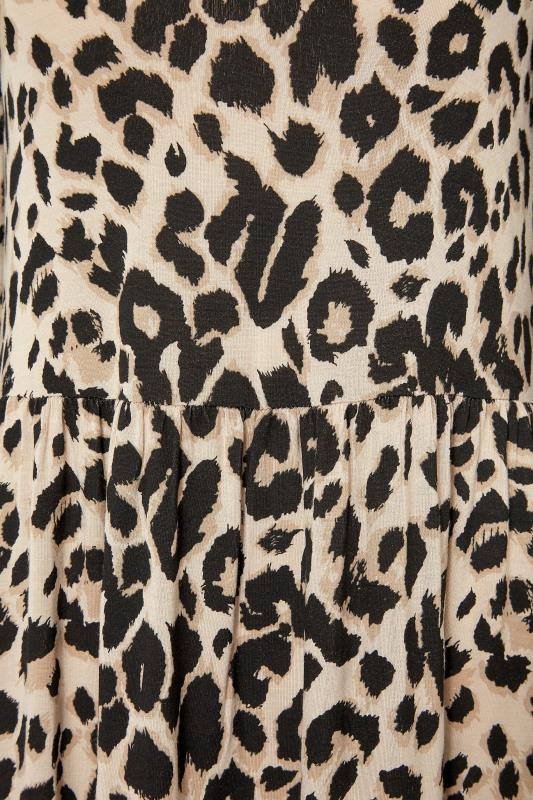 LTS Natural Leopard Print Smock Midaxi Dress 5